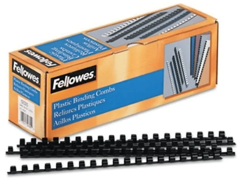 Grzbiet plastikowy do bindowania FELLOWES A4 14mm Czarny 100szt.