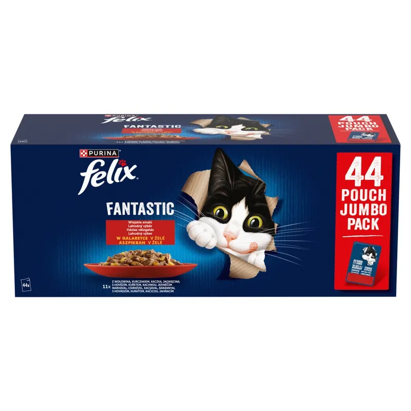 PURINA Felix Fantastic Wiejskie smaki w galaretce Box - mokra karma dla kota - 44x85g