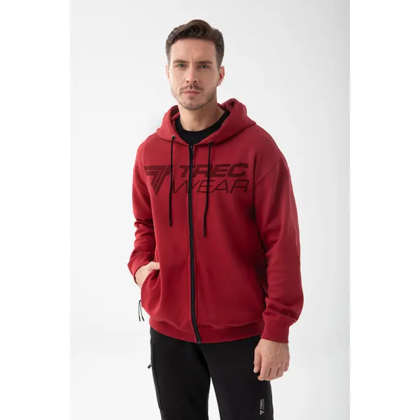 Czerwona bluza męska oversize TW BASIC HOODIE 194 M RED - XXXL