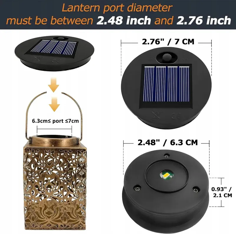 WYMIENNA GÓRNA CZĘŚĆ LAMPY SOLARNEJ 7 CM LED CIEPŁE ŚWIATŁO IP44