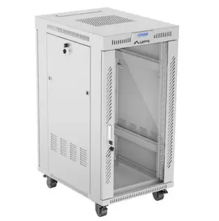 Lanberg Szafa stojąca rack 19 cali 22U 600x800 szara drzwi szklane LCD flack pack