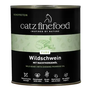 catz finefood Pure, 6 x 800 g - Dzik