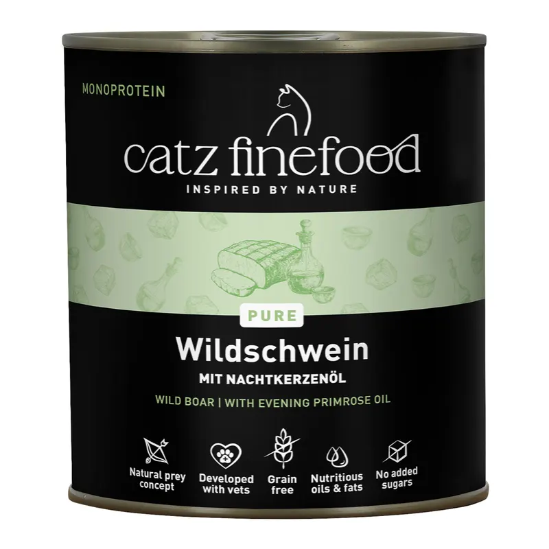 catz finefood Pure, 6 x 800 g - Dzik