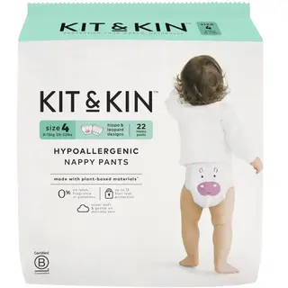 Kit & Kin, Pieluchomajtki Nappy Pants 4 (9-15 kg), Hipcio/Lampart, 22 szt.