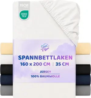 Prześcieradło z gumką 160x200 cm bawełna 100% na materac do biały