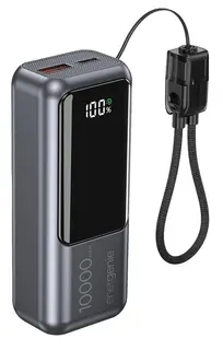 Gembird PowerBank LCD 10000mAh QC3.0 20W szary