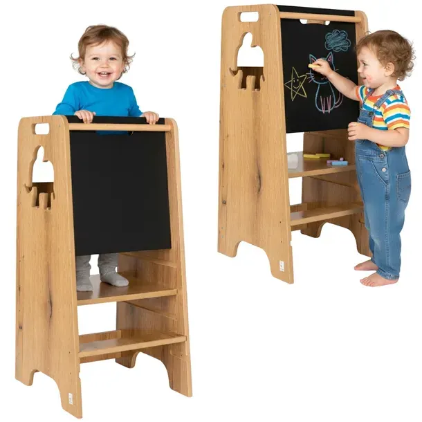 HELPER Pomocnik Kuchenny SOLIDNY z tablicą regulowany MDF drewno +GRATIS