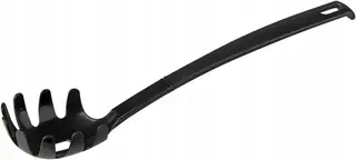 FACKELMANN 23745 30 cm wisząca łyżka do spaghetti Nero, pomocnik kuchenny z