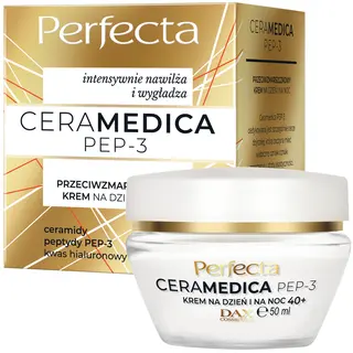 Perfecta Ceramedica PEP-3 przeciwzmarszczkowy krem 40+ na dzień i noc z ceramidami, 3 peptydami i kwasem hialuronowym 50 ml