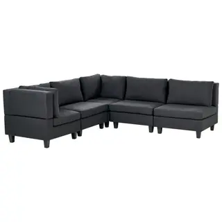 Sofa narożna unstad czarny prawostronny