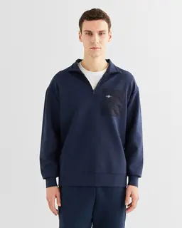 Gant Bluza Męska Z Długim Rękawem İ Zamkiem Do Połowy Relaxed Fit