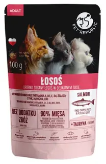 PET REPUBLIC Adult Łosoś drobno siekany - mokra karma dla kota - 100 g