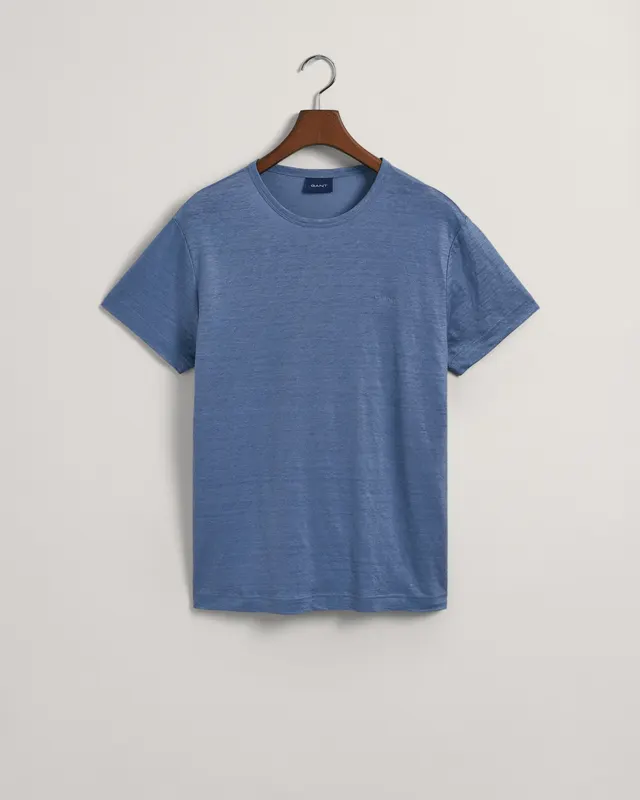 Gant T-Shirt Męski Z Okrągłym Kołnierzykiem Regular Fit Granatowy