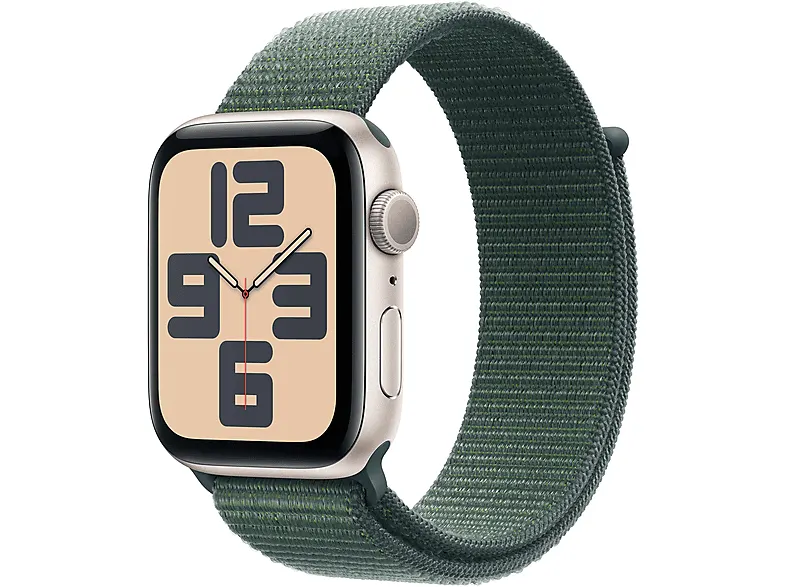 PRODUKT PO EKSPOZYCJI - Smartwatch APPLE Watch SE (2 generacji) GPS Koperta 40mm z aluminium w kolorze księżycowej poświaty opaską sportową jeziora MXEH3ET/A