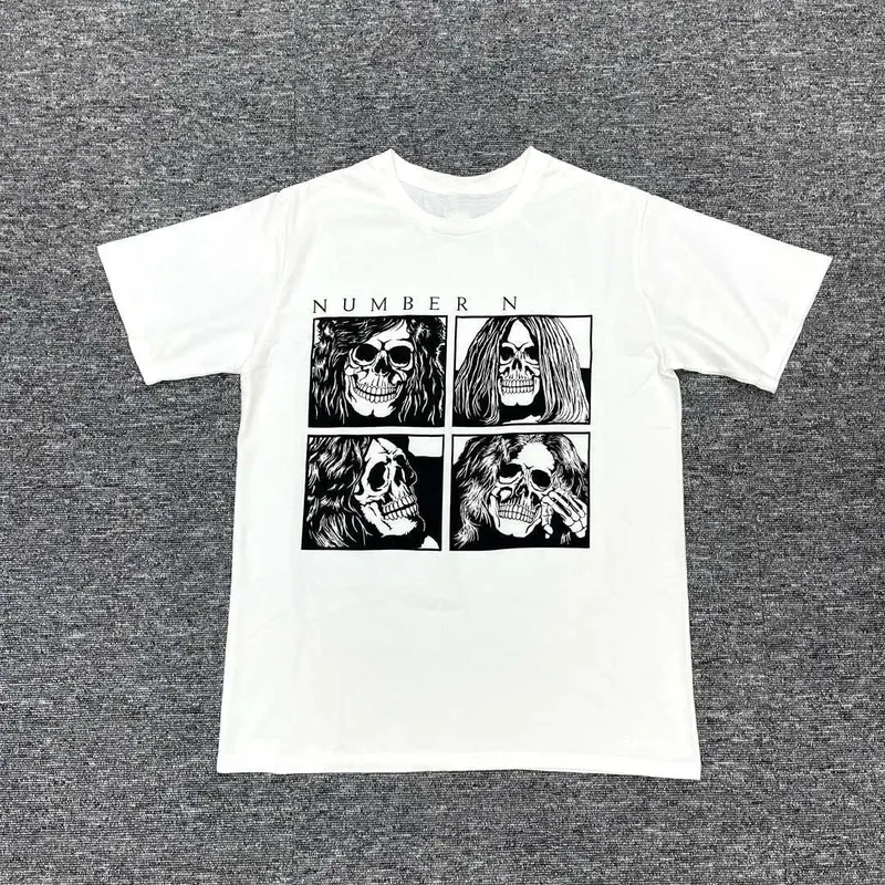 KK11 N9 Number Nine Airship Short Sleeved T-shirt Vintage Same Style Tees