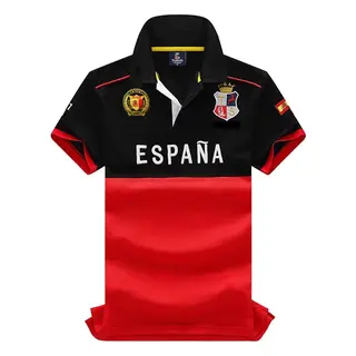 Men's Polo Shirts ESPANA Short Sleeve 100% Cotton Men's Clothes Casual Buttons Collared Golf Tee Shirts