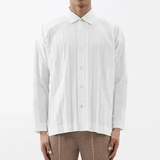 ISSEY Minimalist Collection High-Style Ruffled Shirt with Soft Fit and Long Sleeve Casual Shirt for Men in Spring/Summer