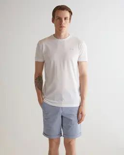 Gant T-Shirt Męski Z Nadrukiem Okrągły Kołnierzyk Slim Fit Biały