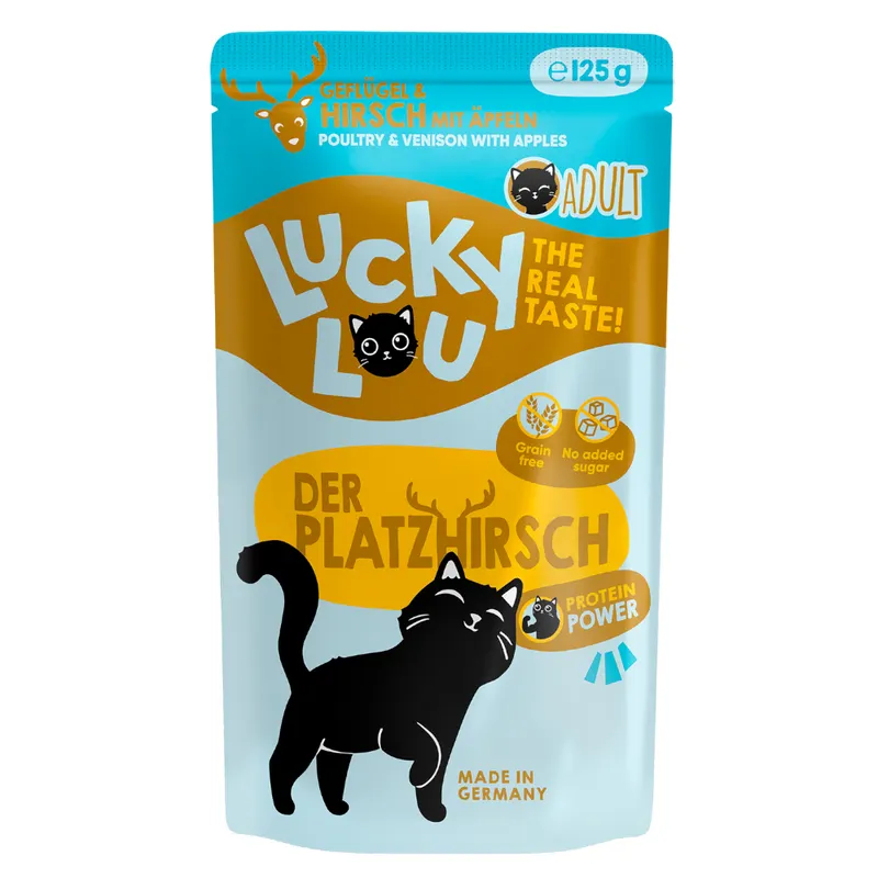 Lucky Lou Adult, 16 x 125 g - Drób i jeleń