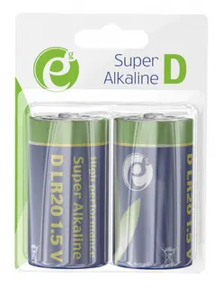 Gembird Bateria alkaiczna LR20 D-Cell, 1.5V, 2 sztuki