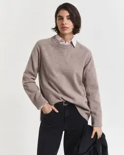 Gant Sweter Damski Z Okrągłym Kołnierzykiem Z Długim Rękawem Relaxed Fit