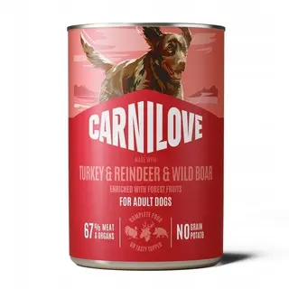 CARNILOVE Dog Turkey&Reindeer&Wild Boar - mokra karma dla psa - 400g