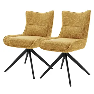 ML-Design Krzesla do jadalni i kuchni obrotowe 360 stopni zestaw 2, tapicerowane z poduszka ledzwiowa, fotel z nogami ze stali, regulowane nozki, no..