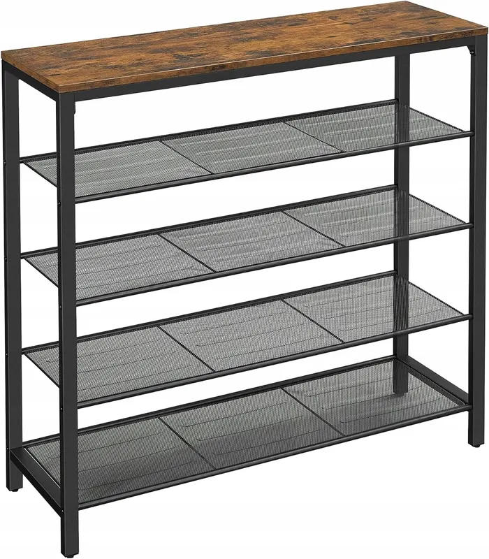 Regał szafka na buty 100 x 92,5 x 30 cm LOFT 4 poziomy rustykalny