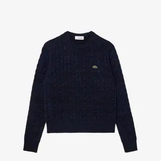 Lacoste Wool/Cotton Blend Cable Knit Sweater