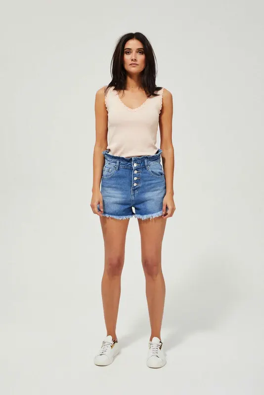 Szorty jeansowe high waist niebieskie