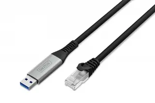 Digitus Kabel adapter USB-A - RJ45 Kat. 6A S/FTP, 1 Gbit/s, USB 3.2 Gen1, LSZH, 2m