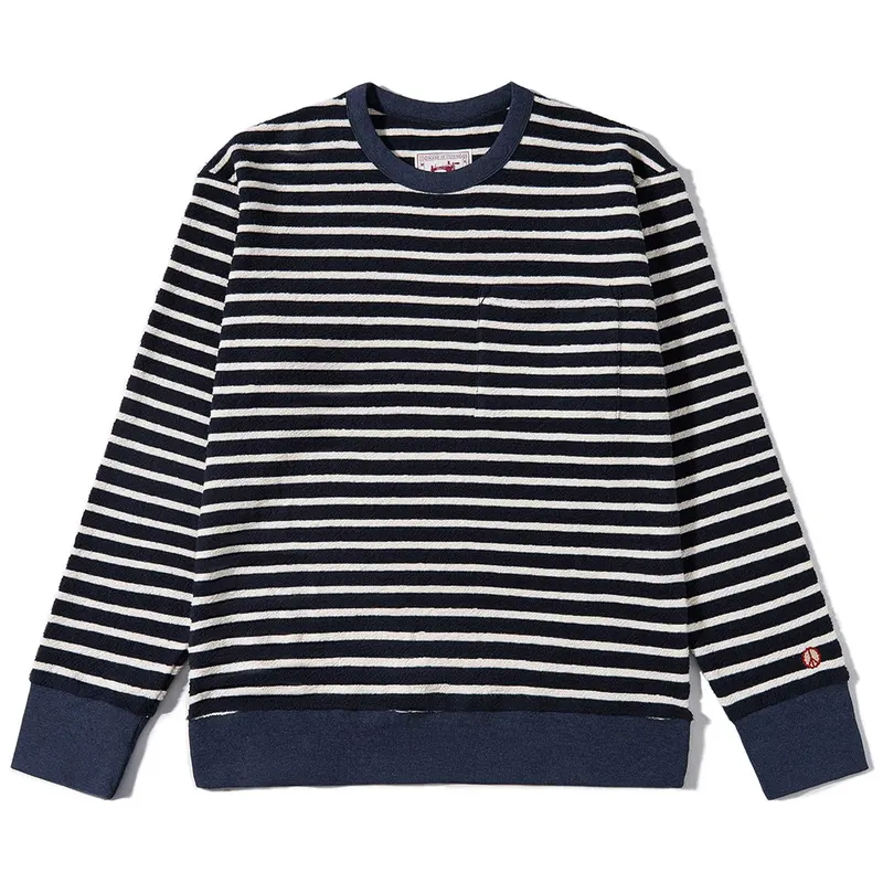 Anti War Retro Striped Sportswear, All Cotton Plush Colorful Woven Sportswear, Men's and Women's Couple Tops, Loose Long Sleeves