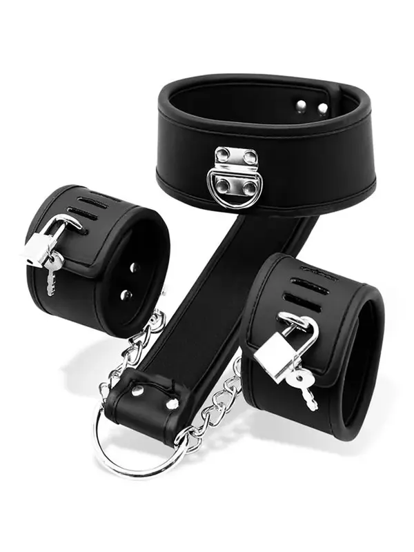 Collar With Handcuffs Set Vegan Leather