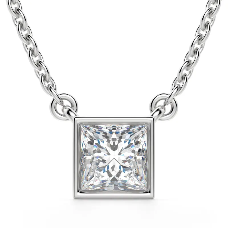Naszyjnik Marseille Księżniczka 1.00 kt Laboratoryjny Diament 585 Białe Złoto (14K)