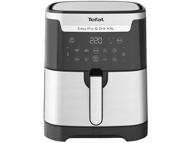 Frytkownica niskotłuszczowa Air fryer TEFAL EY801D15 Easy Fry & Grill XXL Inox Czarno-srebrny