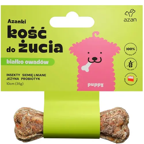 AZANKI Kość z insektami i probiotykiem Puppy - przysmak dla psa - 10cm