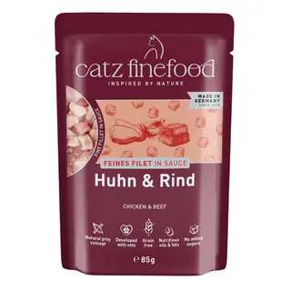 catz finefood Feines Filet, 16 x 85 g - Kurczak i wołowina
