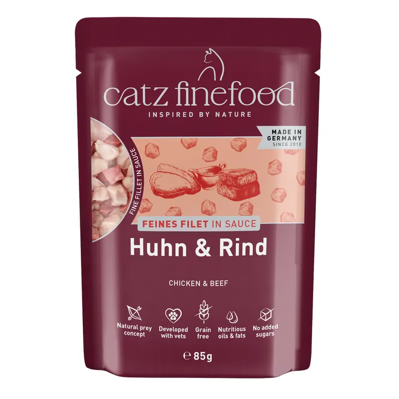 catz finefood Feines Filet, 16 x 85 g - Kurczak i wołowina