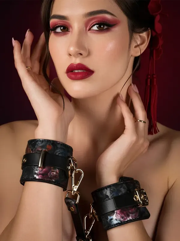 Geisha Floral Jacquard Wrist Cuffs