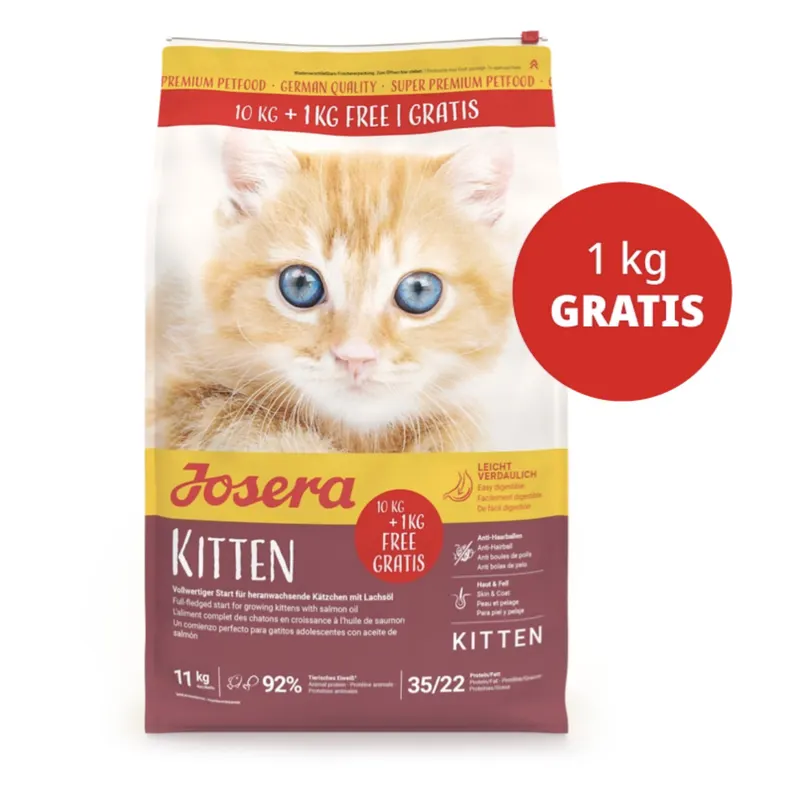 JOSERA JosiCat Kitten – sucha karma dla kota – 10kg + 1kg