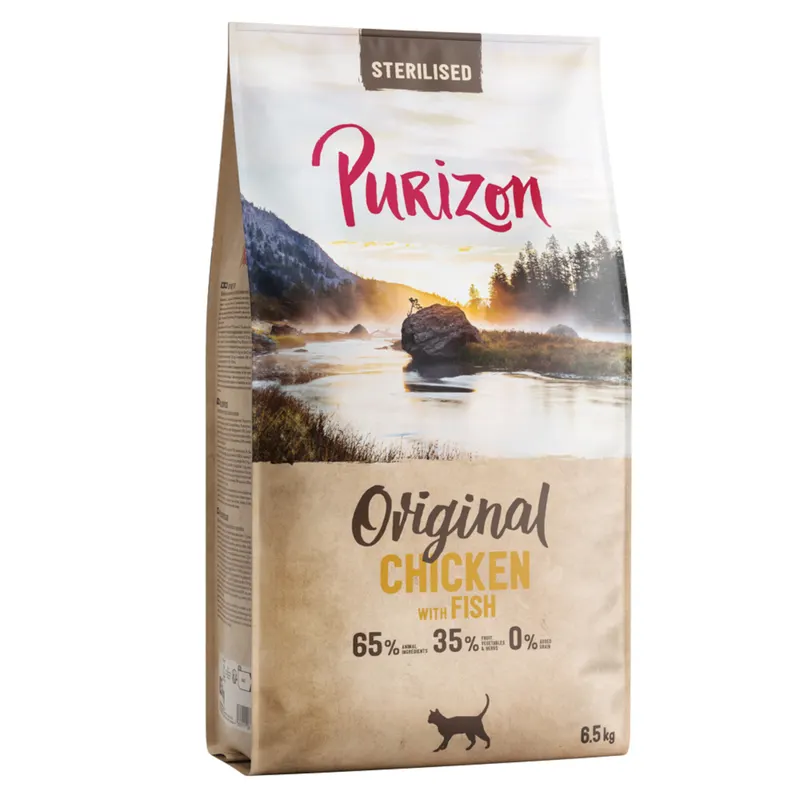 Purizon Cat Adult Sterilised, kurczak i ryba – Original Daily 65% NOWOŚĆ - 2 x 6,5 kg