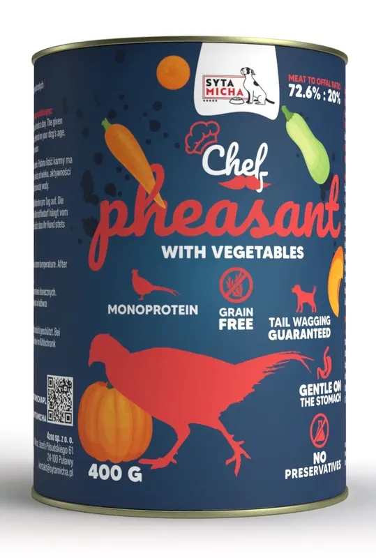 SYTA MICHA Chef Bażant z warzywami Mono - mokra karma dla psa - 400 g