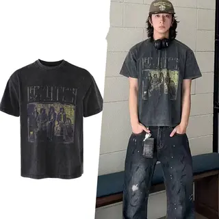 tiki short sleeve Korea Clothes t Shirt Breathable Tatting Daily None Fashionable Guangdong t Shirts Y2k Panic Buying