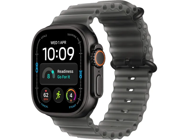 Smartwatch APPLE Watch Ultra 4 GPS + Cellular, koperta 49mm z tytanu w kolorze czarnym, pasek Ocean półprzezroczystej czerni MJAY4QP/A
