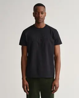 Gant T-Shirt Męski Z Okrągłym Dekoltem Regular Fit Czarny