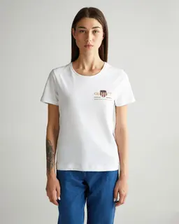 Gant Bawełniana Koszulka Damska Z Nadrukiem Okrągły Kołnierzyk Regular Fit