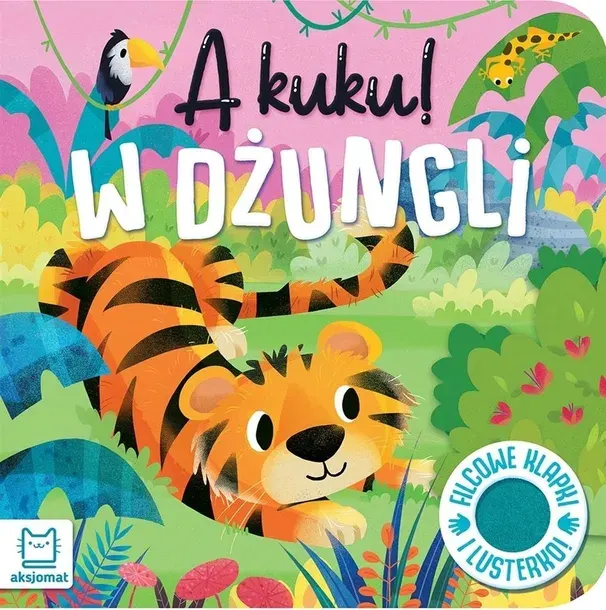 Aksjomat A kuku W dżungli interaktywna książeczka z filcem i lusterkiem
