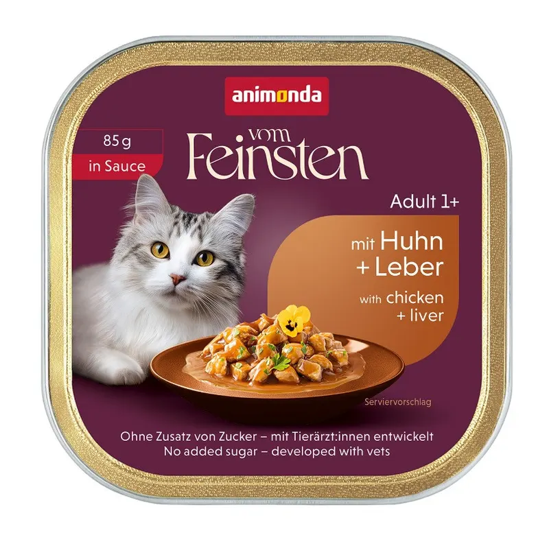ANIMONDA Vom Feinsten Adult in Sauce Kurczak i wątróbka - mokra karma dla kota - 85g
