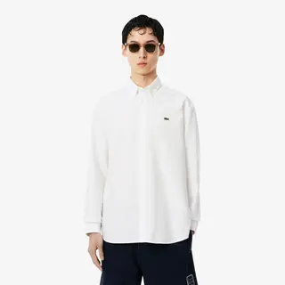 Lacoste Koszula Oxford Regular Fit Biała Męskie Biały