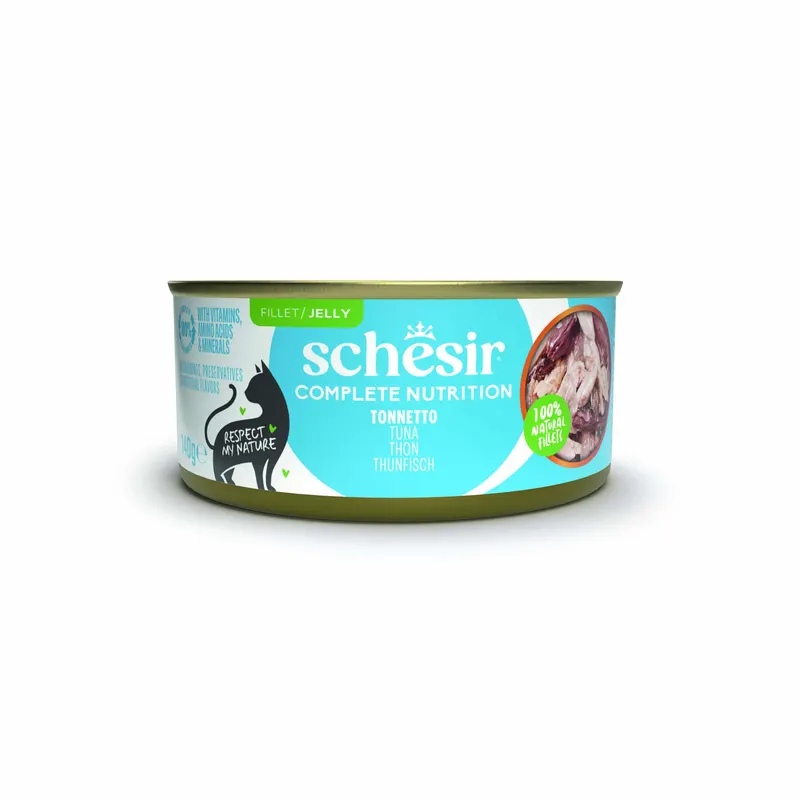 Schesir Complete Nutrition, filet w galarecie, 6 x 140 g w puszce - Tuńczyk